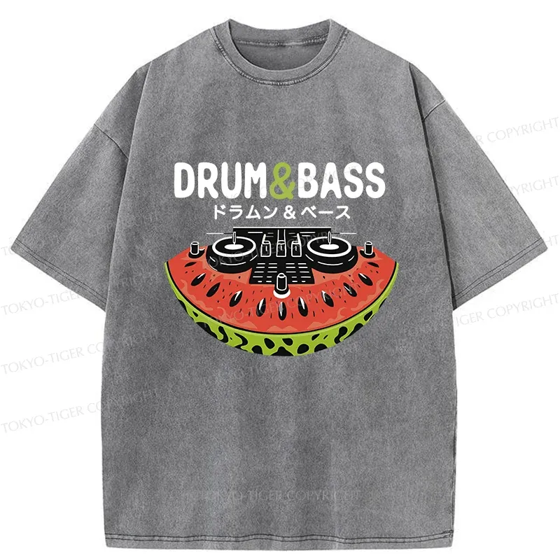 Tokyo-Tiger Watermelon Drum & Bass Washed T-Shirt