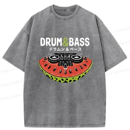 Tokyo-Tiger Watermelon Drum & Bass Washed T-Shirt