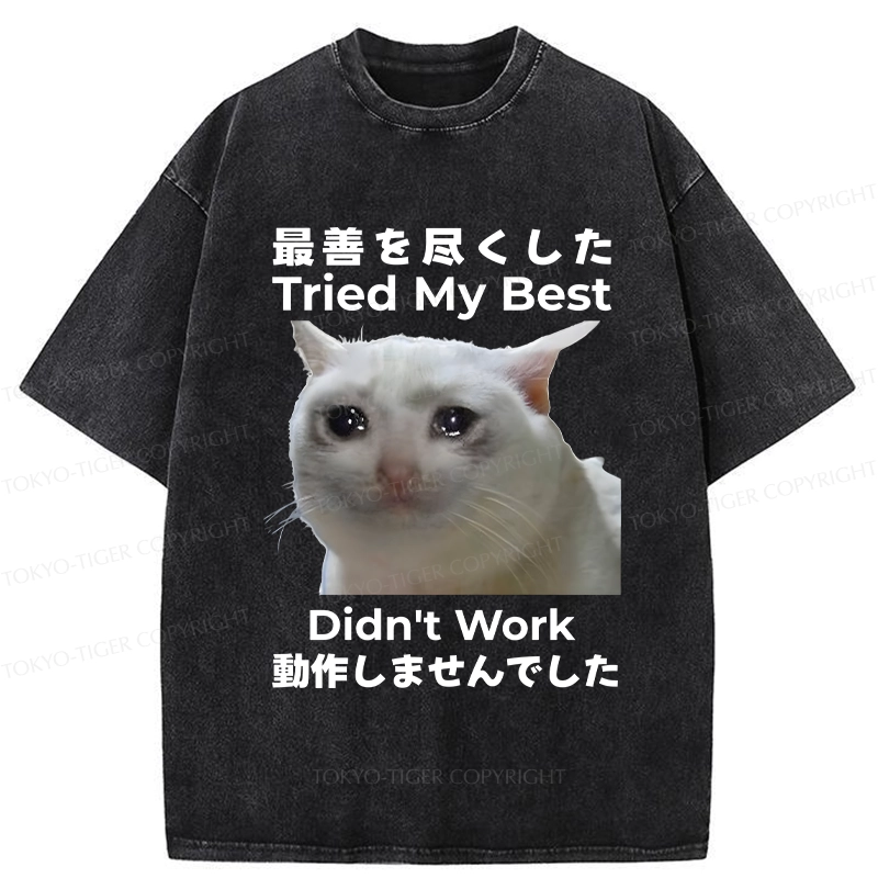 Tokyo-Tiger Tried My Best Didn't Work Washed T-Shirt