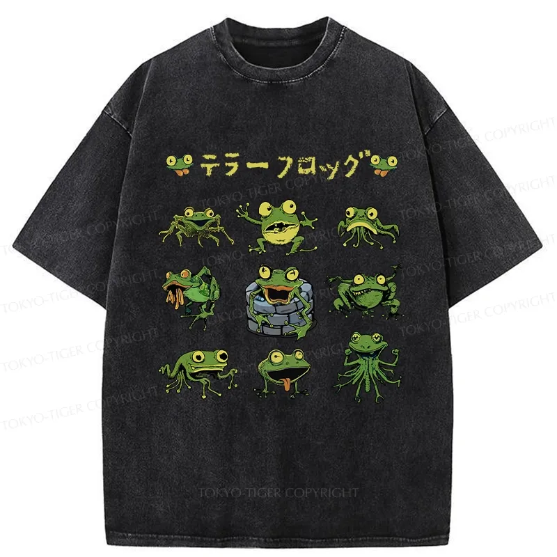 Tokyo-Tiger Terror Frog Washed T-Shirt