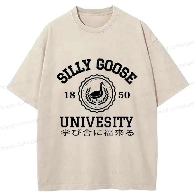 Tokyo-Tiger Silly Goose Japanese University Washed T-Shirt