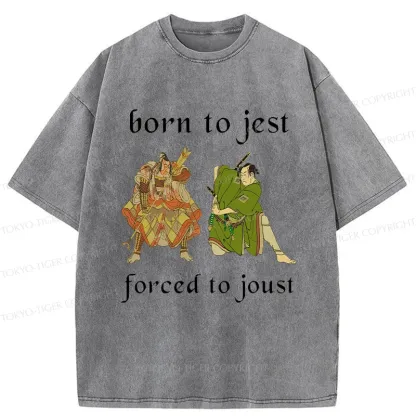Tokyo-Tiger Duel Of Samurai Funny Washed T-Shirt
