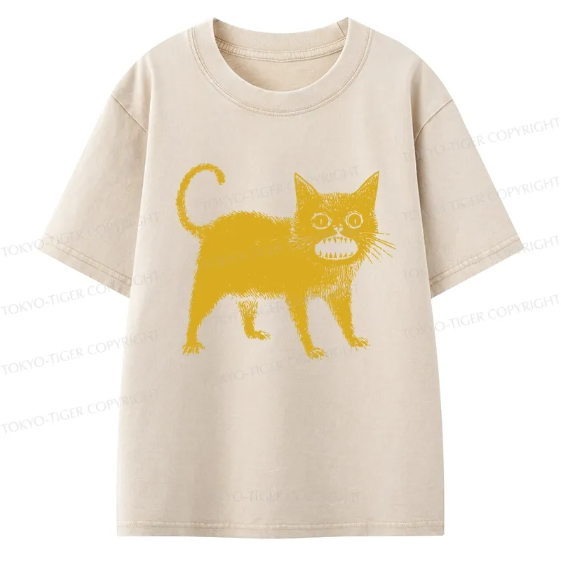 Tokyo-Tiger Horrible Japanese Cat Kids Washed T-Shirt