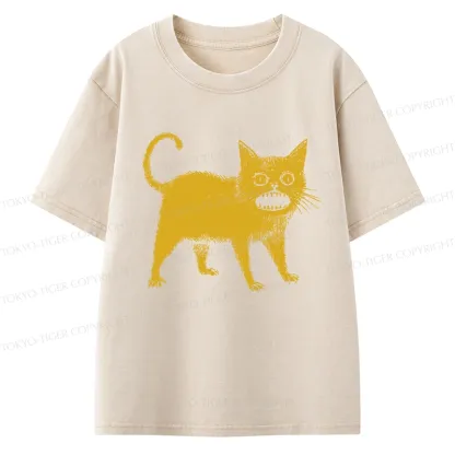 Tokyo-Tiger Horrible Japanese Cat Kids Washed T-Shirt