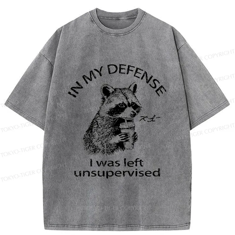 Tokyo-Tiger Left Unsupervised Raccoon Washed T-Shirt