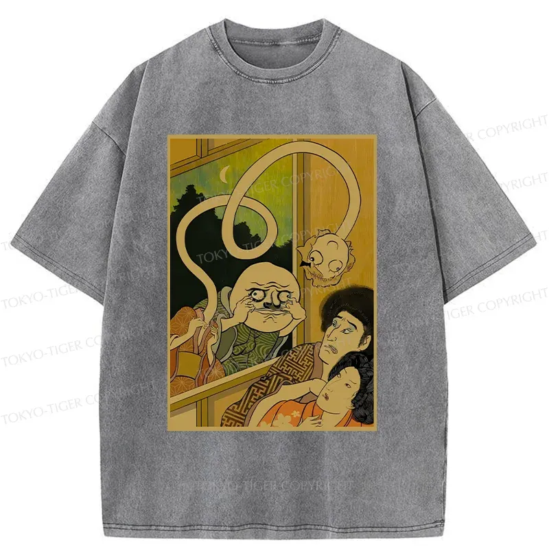 Tokyo-Tiger Scary Japanese Monster Washed T-Shirt