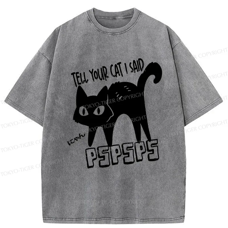 Tokyo-Tiger Attract Cats Washed T-Shirt