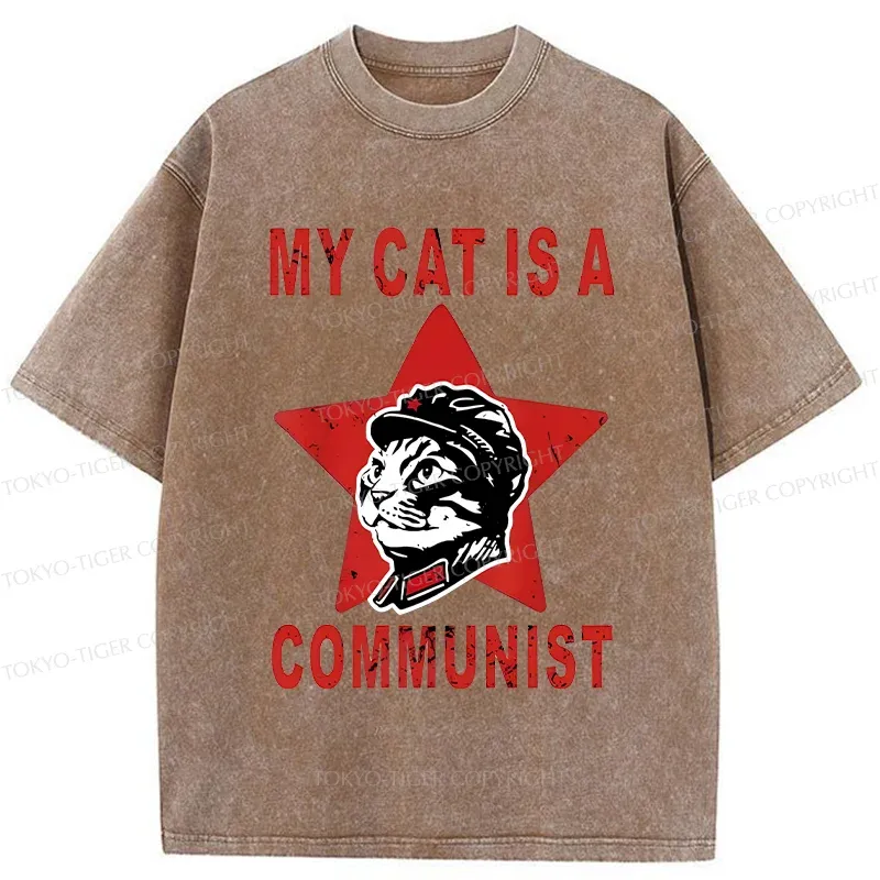Tokyo-Tiger Funny Cat-ism Washed T-Shirt