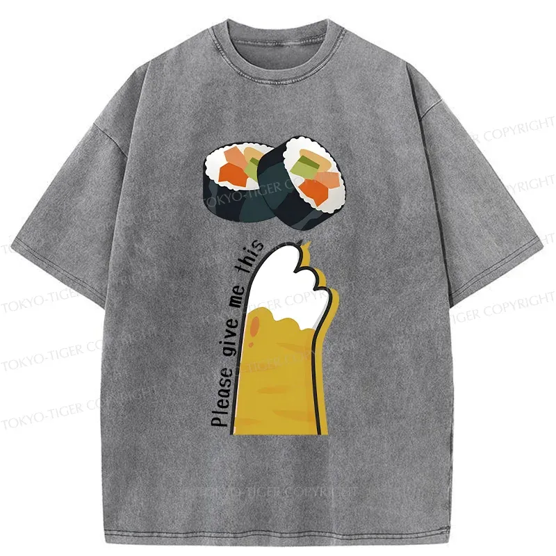 Tokyo-Tiger Please Give Me Sushi Washed T-Shirt