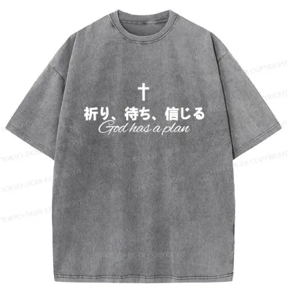 Tokyo-Tiger God Has A Plan Washed T-Shirt