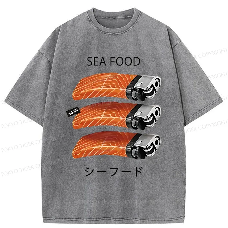Tokyo-Tiger Salmon Lighter Washed T-Shirt