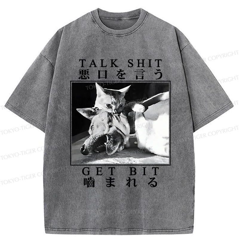 Tokyo-Tiger Talk Shit Get Bit Washed T-Shirt