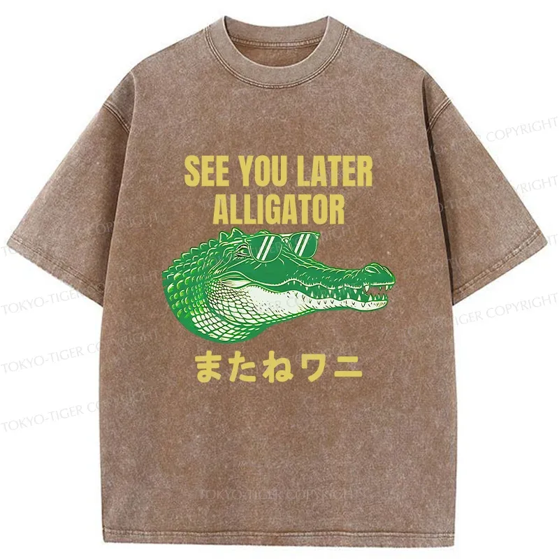 Tokyo-Tiger See you soon Crocodile Washed T-Shirt