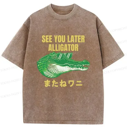 Tokyo-Tiger See you soon Crocodile Washed T-Shirt