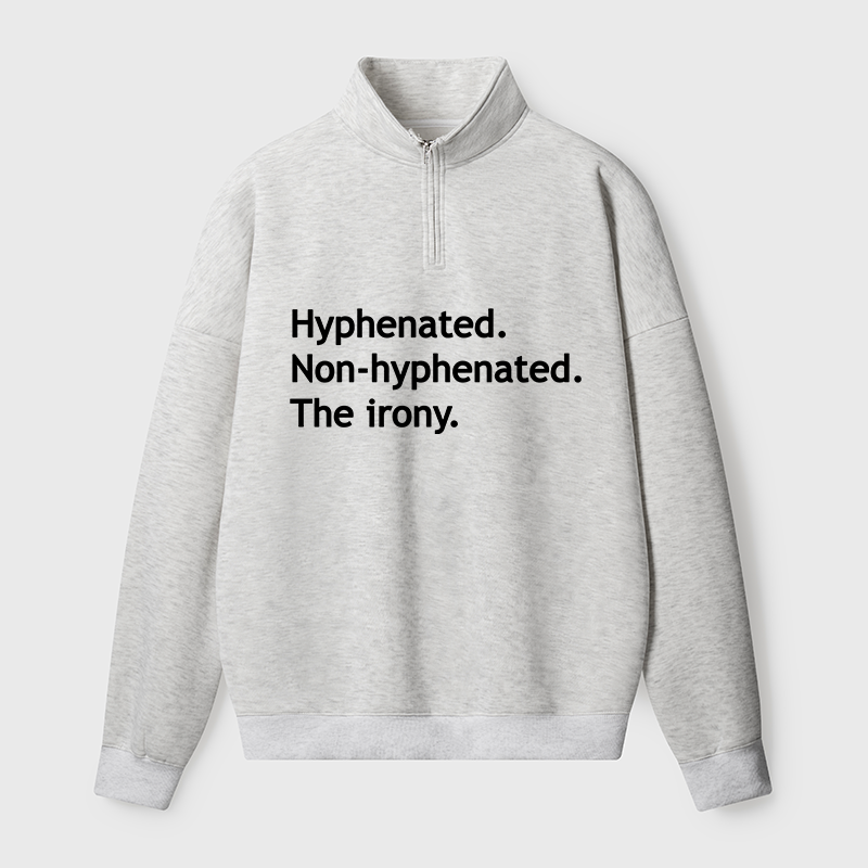 Tokyo-Tiger Hyphenated Funny Half Zip Fleece Sweatshirt