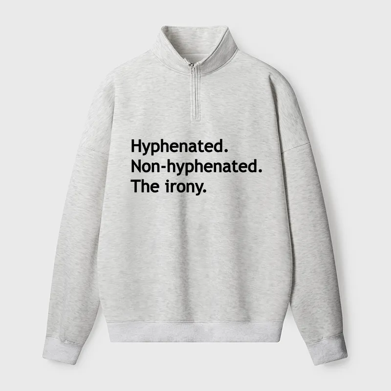 Tokyo-Tiger Hyphenated Funny Half Zip Fleece Sweatshirt