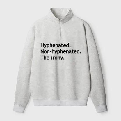Tokyo-Tiger Hyphenated Funny Half Zip Fleece Sweatshirt