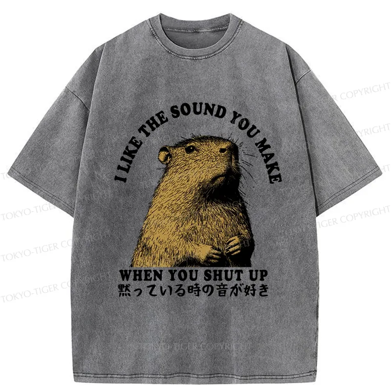Tokyo-Tiger I Like The Sound Of Silence Washed T-Shirt