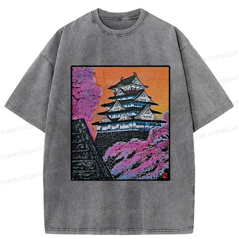 Tokyo-Tiger Vintage Osaka Castle Washed T-Shirt Sale