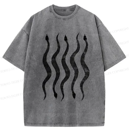 Tokyo-Tiger Sinuous Snake Washed T-Shirt