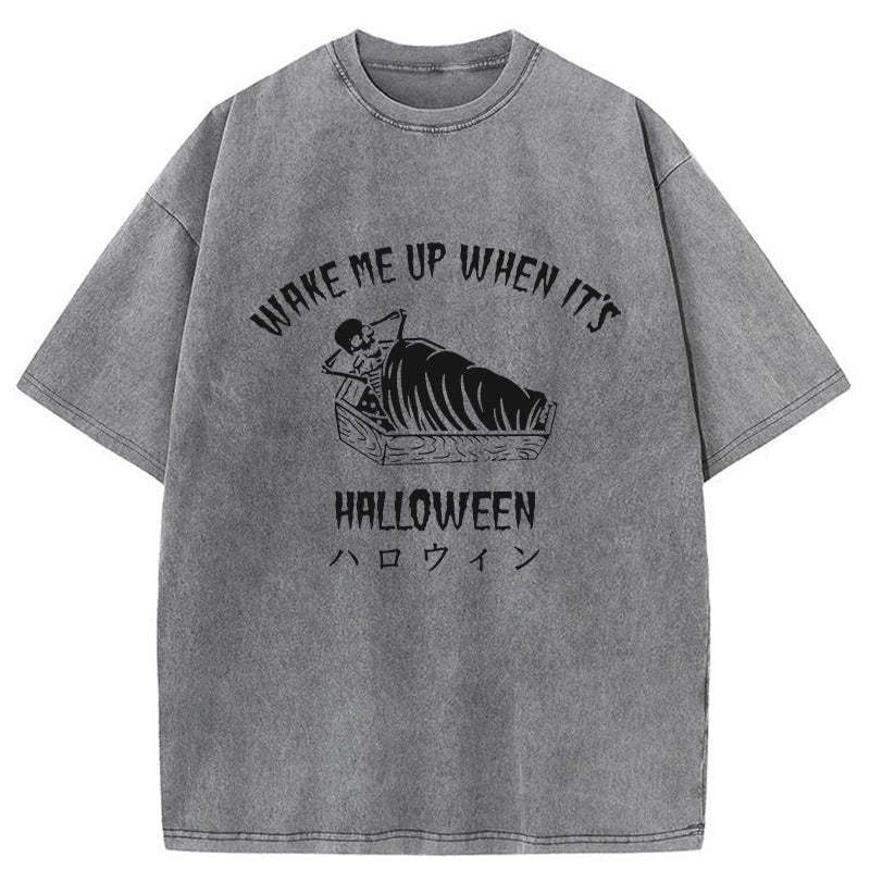 Tokyo-Tiger Wake Me Up When It's Halloween Washed T-Shirt Sale