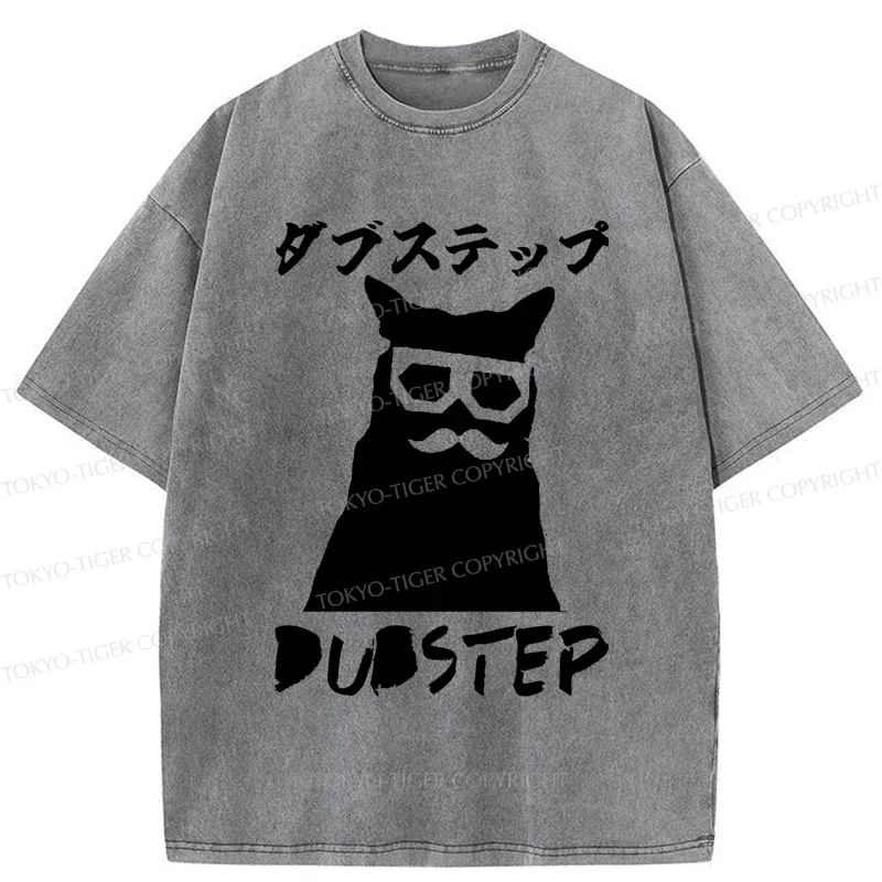 Tokyo-Tiger Dubstep Cat Washed T-Shirt