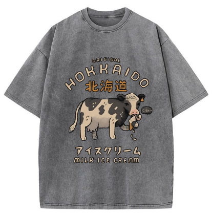 Tokyo-Tiger Cow Ice Cream Washed T-Shirt