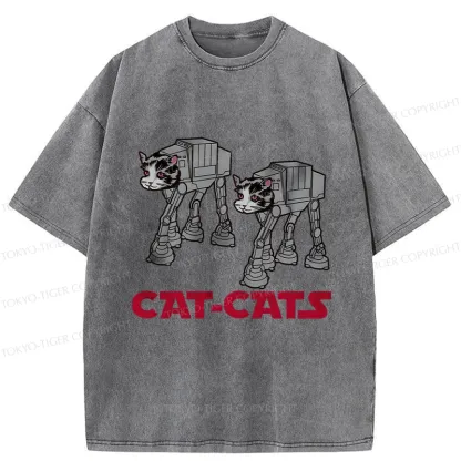 Tokyo-Tiger Walking Robot Cat Washed T-Shirt