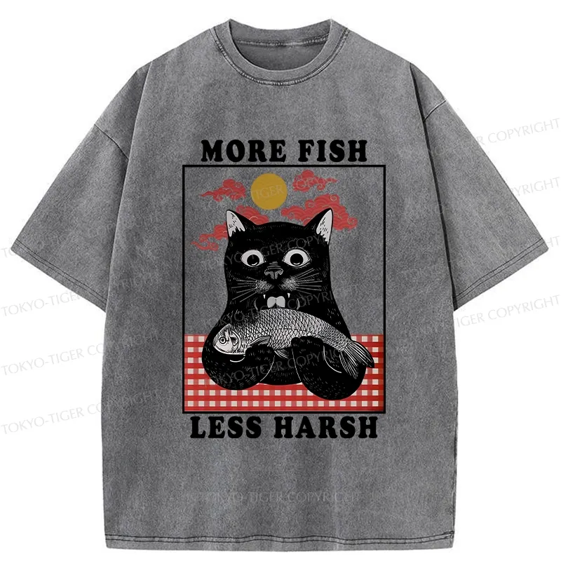 Tokyo-Tiger More Fish Less Harsh Washed T-Shirt