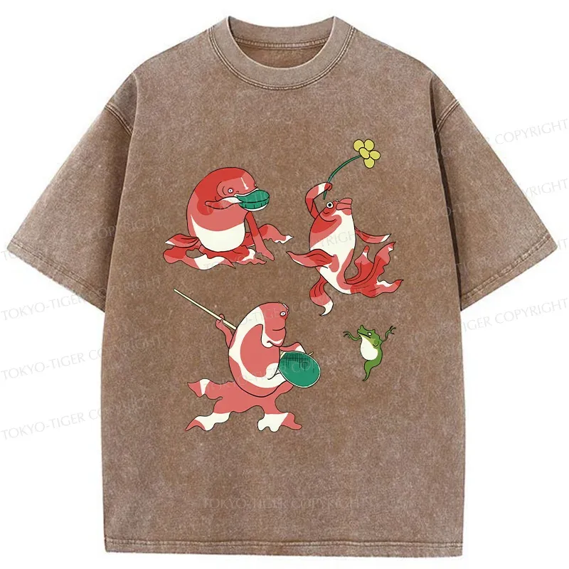 Tokyo-Tiger Fish Party Washed T-Shirt