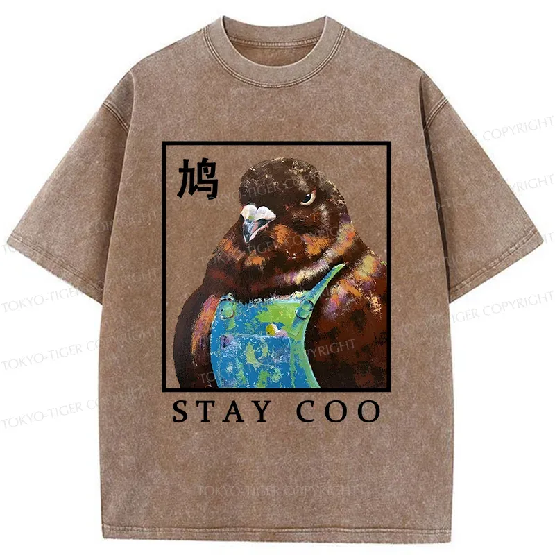 Tokyo-Tiger Keep Cool Pigeon Washed T-Shirt