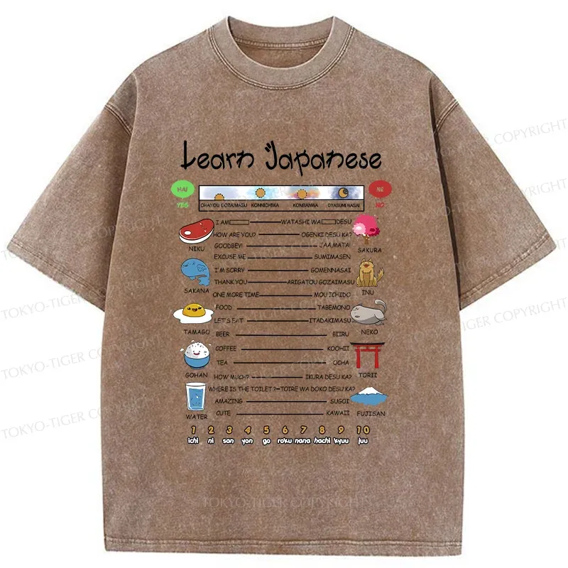 Tokyo-Tiger Japanese Culture Catalog Washed T-Shirt