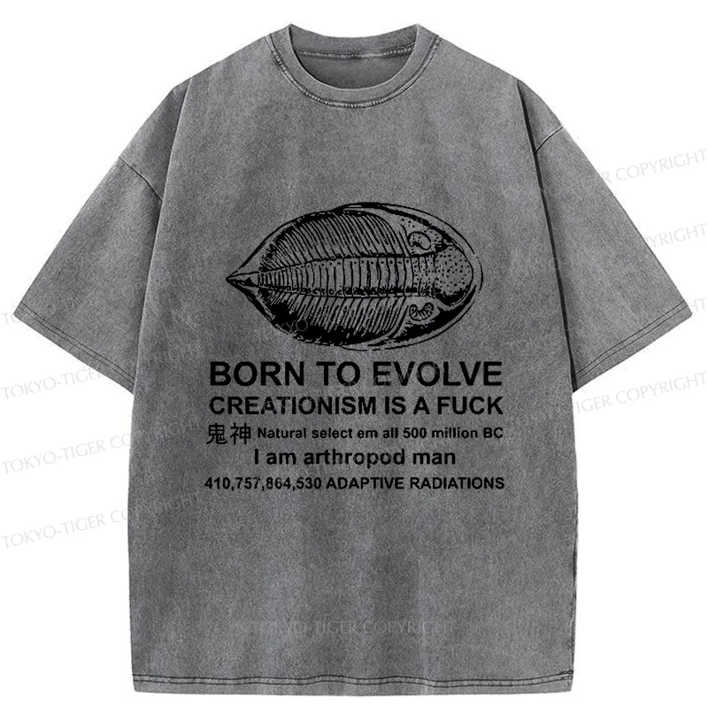 Tokyo-Tiger Born To Evolve Washed T-Shirt