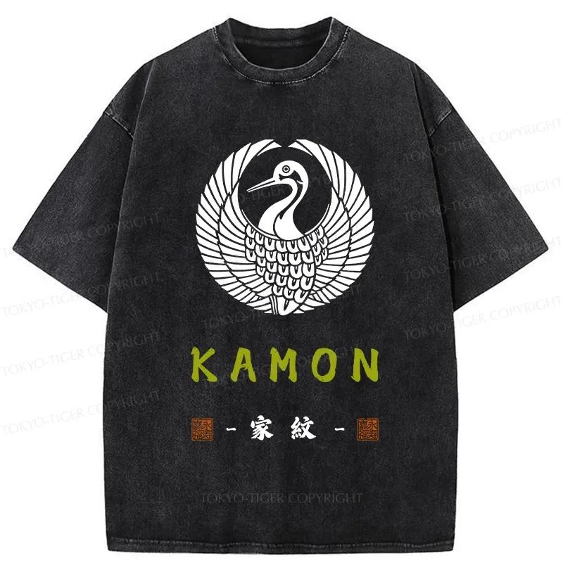 Tokyo-Tiger Crane Family Crest Washed T-Shirt Sale