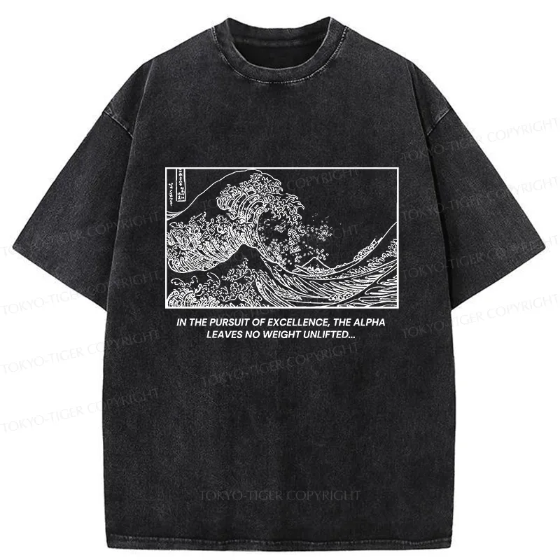 Tokyo-Tiger Great Wave Washed T-Shirt