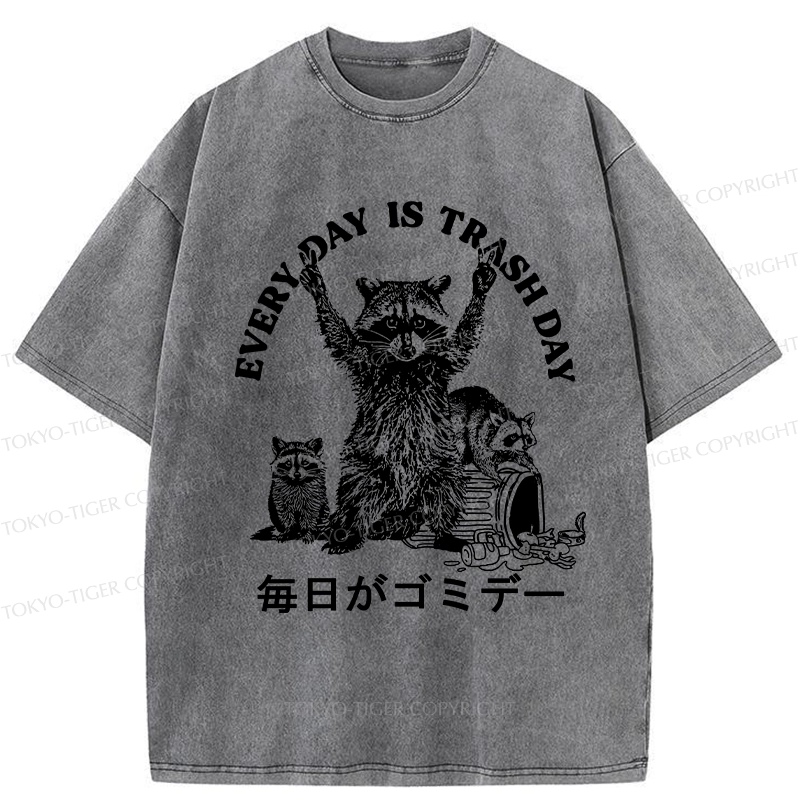 Tokyo-Tiger Every Day Is Trash Day Washed T-Shirt