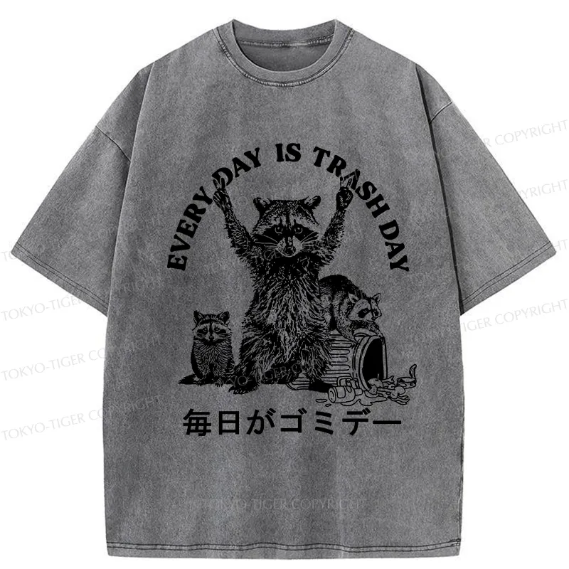 Tokyo-Tiger Every Day Is Trash Day Washed T-Shirt