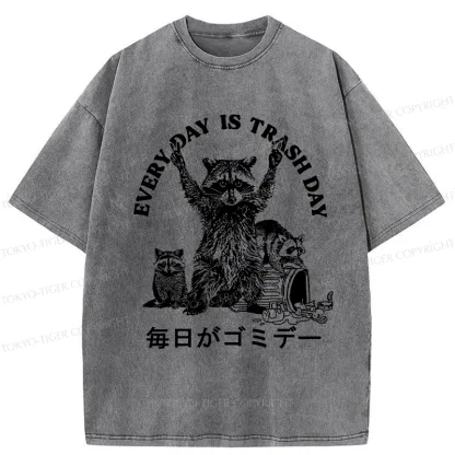 Tokyo-Tiger Every Day Is Trash Day Washed T-Shirt