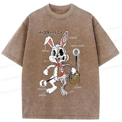 Tokyo-Tiger Easter Bunny Anatomy Washed T-Shirt