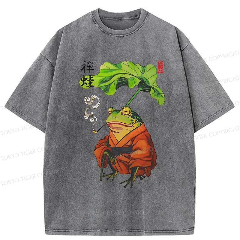 Tokyo-Tiger Zen Frog Washed T-Shirt Sale