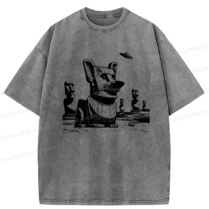 Tokyo-Tiger Funny Corgi Washed T-Shirt
