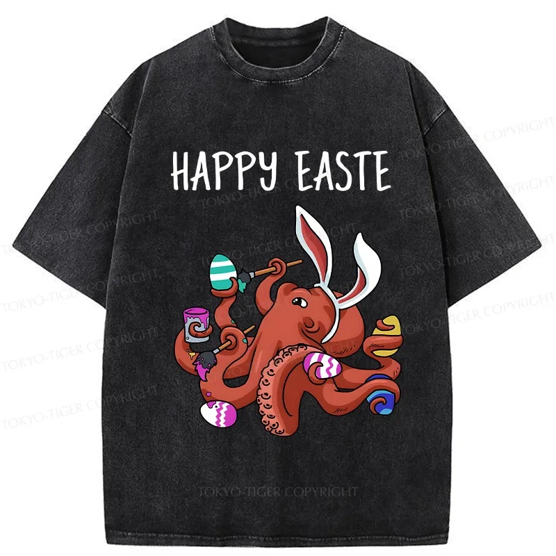 Tokyo-Tiger Easter Octopus Washed T-Shirt Sale