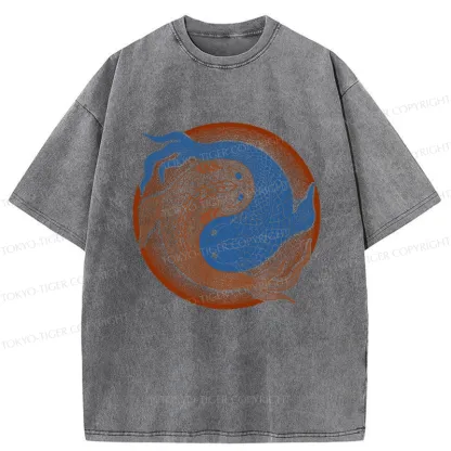 Tokyo-Tiger Yin Yang Fish Washed T-Shirt