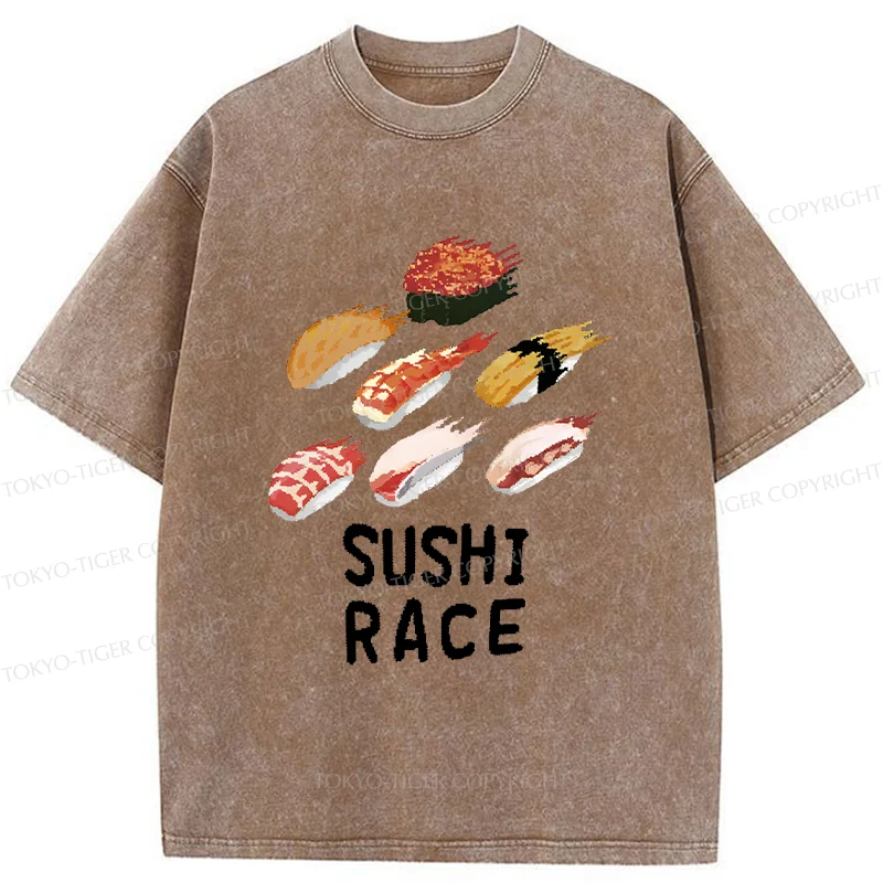 Tokyo-Tiger Sushi Competition Washed T-Shirt