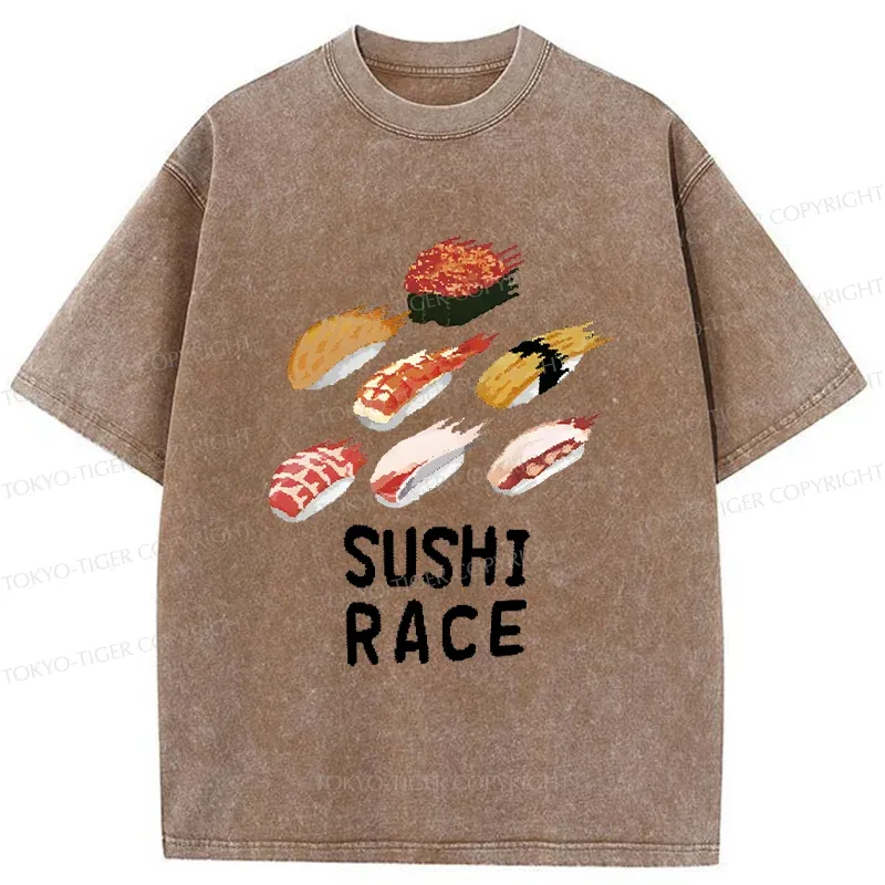 Tokyo-Tiger Sushi Competition Washed T-Shirt