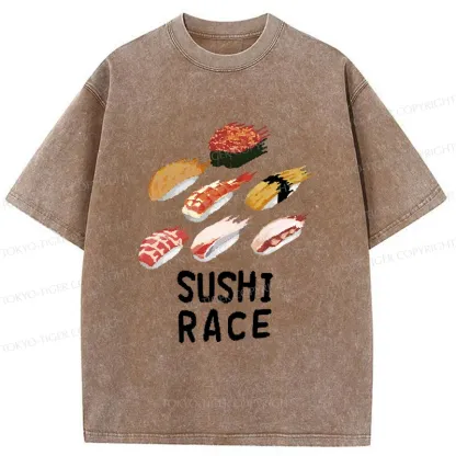 Tokyo-Tiger Sushi Competition Washed T-Shirt