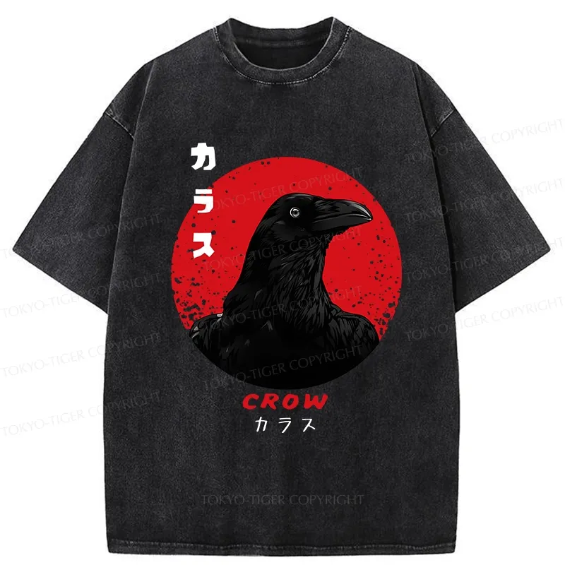 Tokyo-Tiger Mysterious Crow Washed T-Shirt
