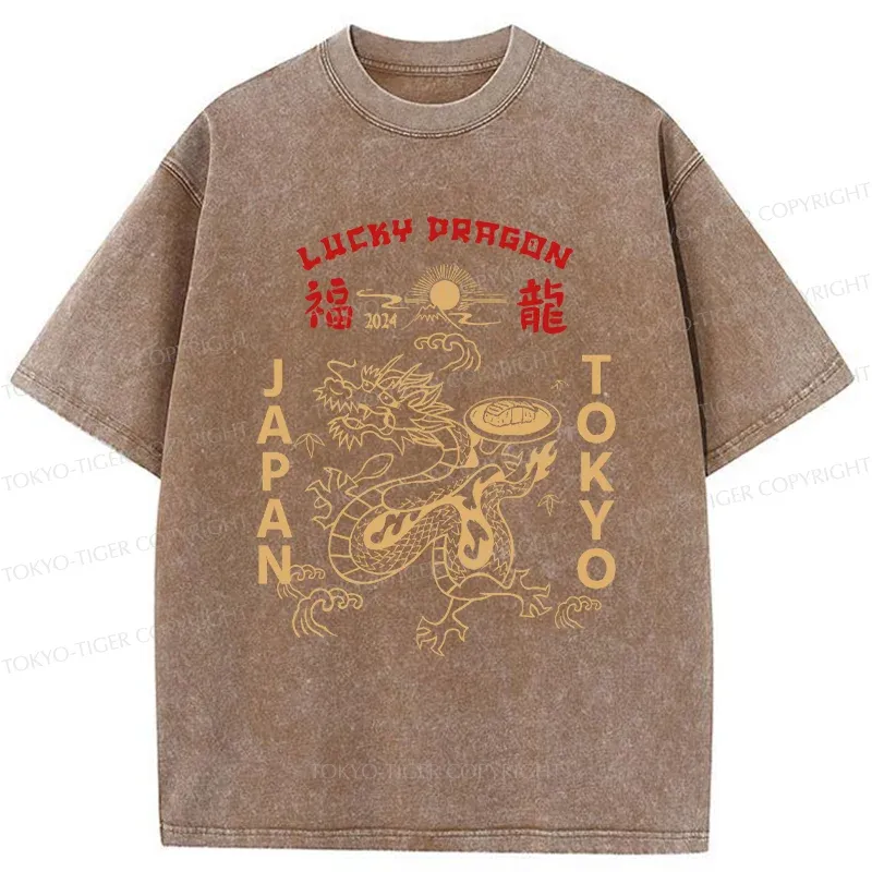 Tokyo-Tiger Lucky Dragon Washed T-Shirt