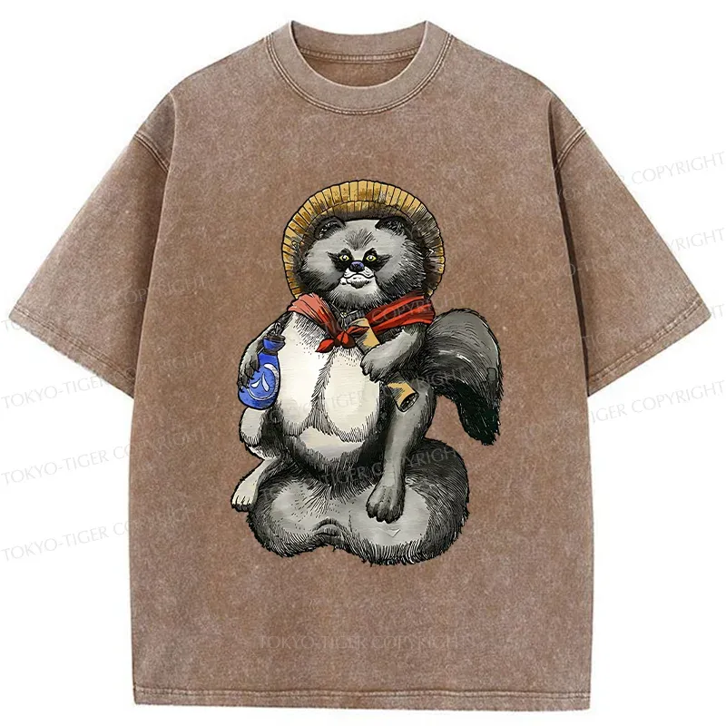 Tokyo-Tiger Japanese Mascot Washed T-Shirt