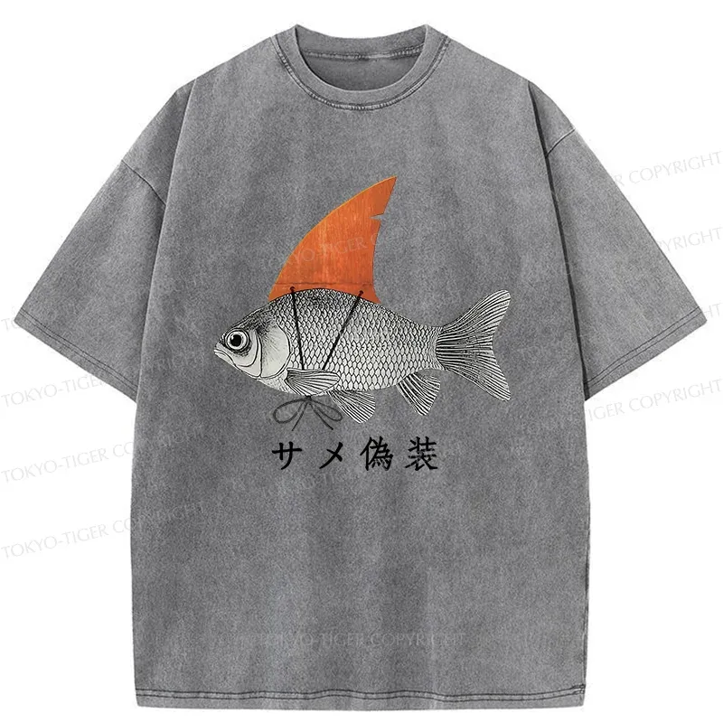 Tokyo-Tiger Fish Disguise Washed T-Shirt